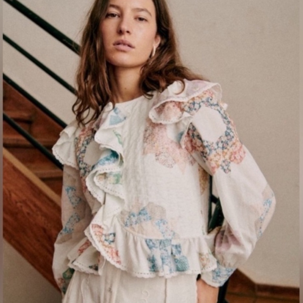 Sézane Axel blouse jacket X SEA NY Patchwork
